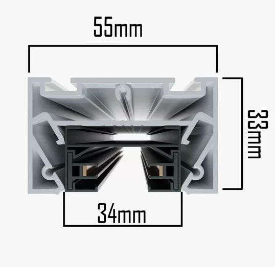Профиль для натяжных потолков CITY 2TRA 55x33x2000mm