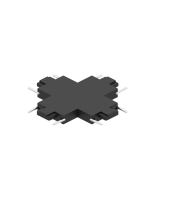 Х- соединитель потолок-потолок для шинопровода H4, Black