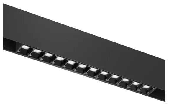 Светильник LINER BLACK MASK MAGNETIC S20 48V 12W 36° 3000K CRI90 OSRAM | Черный корпус L220mm