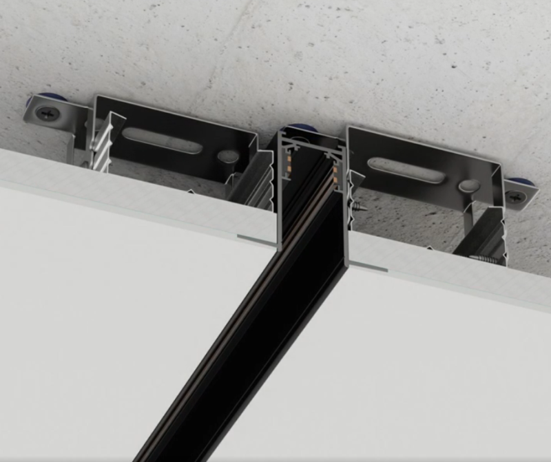 Трековая система встраиваемая MAGNETIC S20 NEW 48V 4TRA BLACK 2000x70x52mm