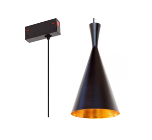 Люстра подвесная Е27 на трек MAGNETIC S25 дизайн TomDixon Black/Gold D195mm