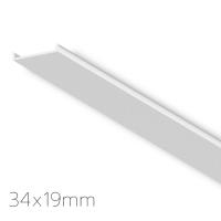 Матовый белый экран светорассеиватель для профиля световая линия LINER BLACK 34x19мм