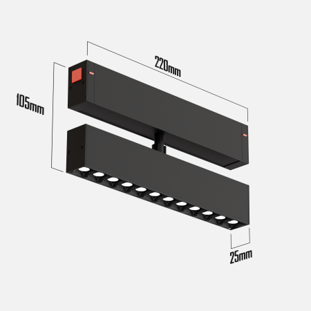 Светильник серии SPOT S25 Black mask 12W 12x1W SMART DIM CRI90 CREE ССТ TRIX 3000-6000К Black 