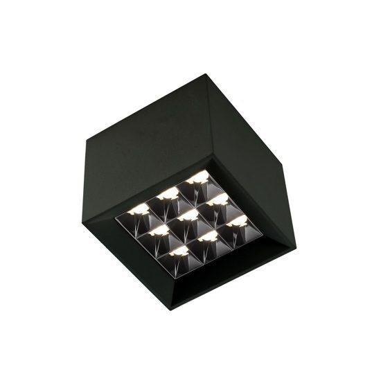 Св-к накладной WINDOWS 18W 9x2W OSRAM CRI90, WW 3000K, KEGU драйвер, Black 81х81х81 mm