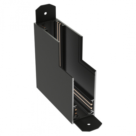 Соединитель пластиковый  потолок-стена,  угол 90° для накладных трек-систем S20 60x60x26mm, Черный