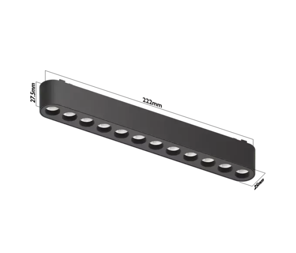 Светильник LINER BLACK MASK MAGNETIC Н5 48V 12W 36° 4000K OSRAM | White 222х25х25mm
