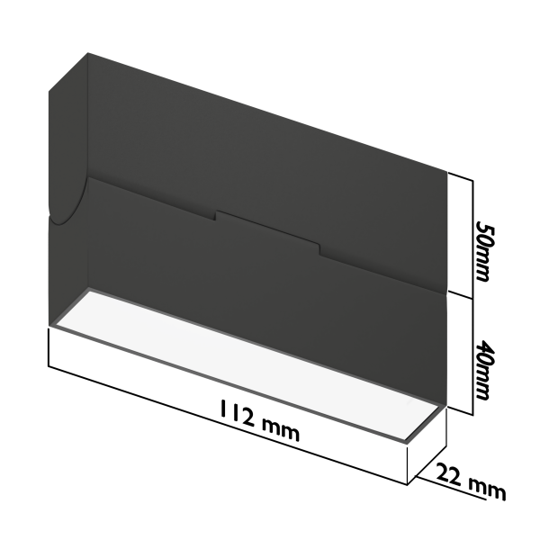 Светильник накладной светодиодный BLACK BOOK 6W OSRAM 120° DW/4000К Черный корпус | 220V