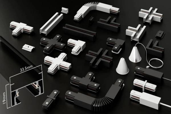 Трековый подвесной светильник CITY MR16 GU10 BLACK | 300x53mm