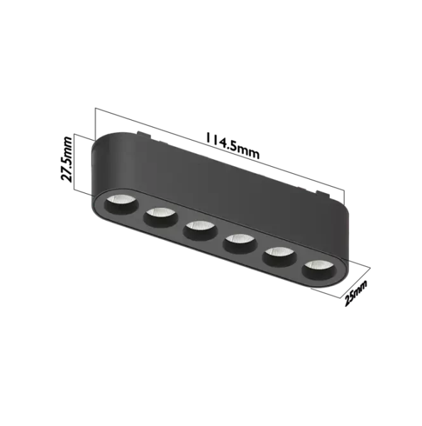 Светильник LINER BLACK MASK MAGNETIC Н5 48V 6W 24° 4000K OSRAM | White 115х25х25mm