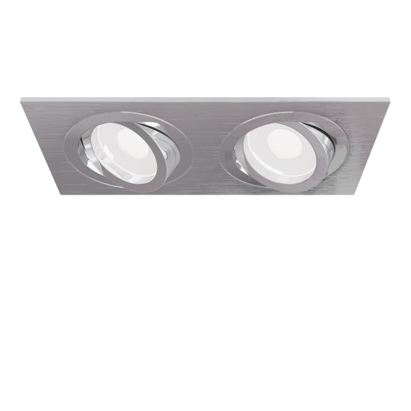 Светильник встраиваемый CITY DL X2 MR16 ALU CHROME | 172х92(75)x25mm