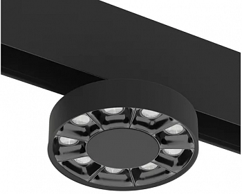 Светильник RONDO MAGNETIC S20 48V 10W 36° CRI90 OSRAM 3000K | Черный корпус Ø95х135 mm