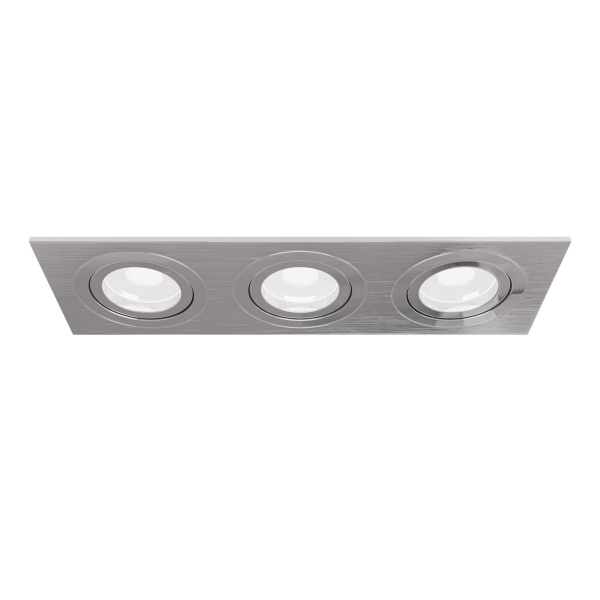 Светильник встраиваемый CITY DL X3 MR16 ALU CHROME | 257х92(75)x25mm