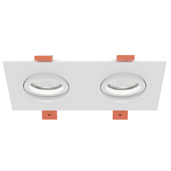 Светильник встраиваемый CITY DL X2 MR16 ALU WHITE | 172х92(75)x25mm