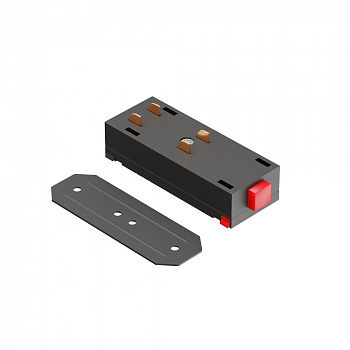 Прямой соединитель для трековой системы S25 220V 2x контактный Black  65x25х15mm EAC19329