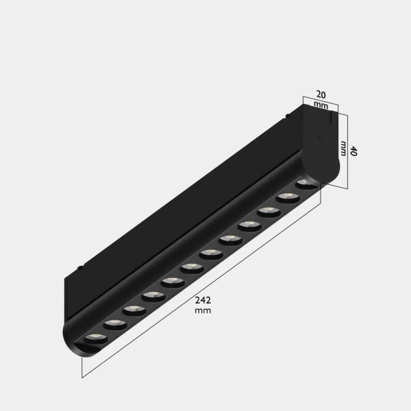 Светильник BLACK BOOK MAGNETIC S25 48V 12W 36° 3000K CRI90 OSRAM | Черный корпус L242mm
