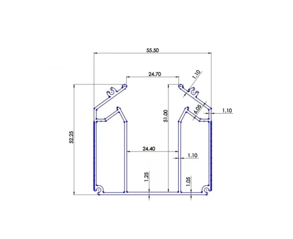 Профиль для натяжных потолков MAGNETIC S15 | 55x52х1500mm
