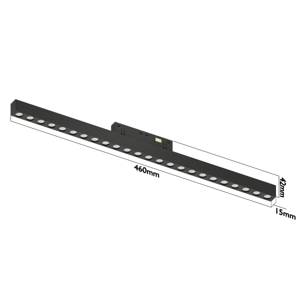 Светильник LINER BLACK MASK MAGNETIC S15 48V 24W 36° 3000K CRI90 OSRAM | Черный корпус L460mm