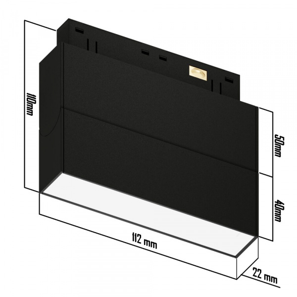 Светильник SPOT BLACK BOOK MAGNETIC S20 48V 8W 110° CRI90 OSRAM 4000K | Черный корпус L112хH110mm