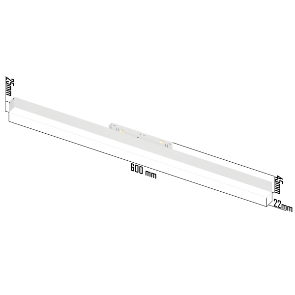 Светильник LINER MAGNETIC S20 48V 24W 120° 3000/4000/6000K CRI90 OSRAM | Белый корпус L600mm