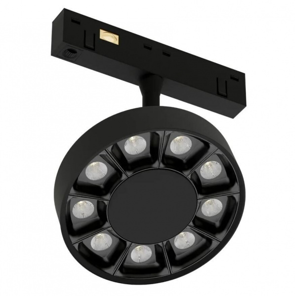 Светильник RONDO MAGNETIC S20 48V 10W 36° CRI90 OSRAM 4000K | Черный корпус Ø95х135 mm