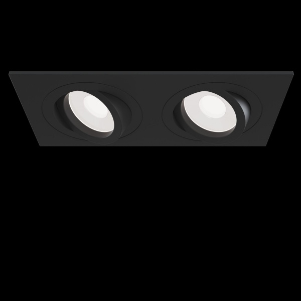 Светильник встраиваемый CITY DL X2 MR16 ALU BLACK | 172х92(75)x25mm