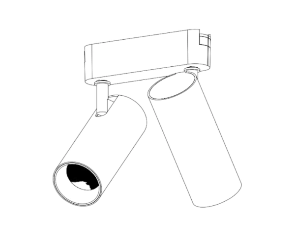 Трековый магнитный св-к SPOT  MAGNETIC H4 24V 12Wх2 24° 3000К/4000K/6000К OSRAM | Black  Ø43х110mm