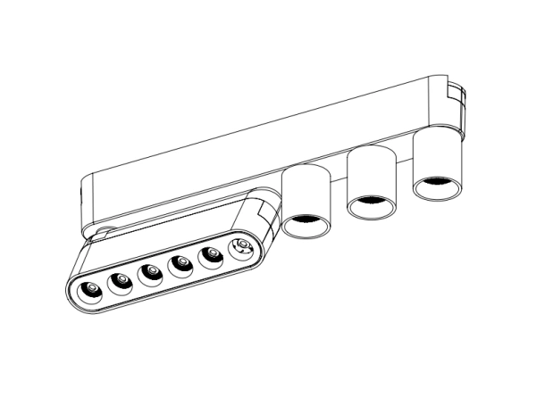 Трековый магнитный св-к LEGO MAGNETIC H4 24V 6Wх2 24° 3000К/4000K/6000К OSRAM |  Black 