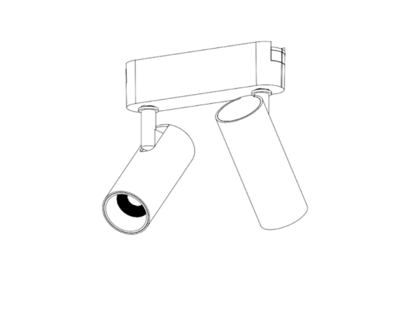 Трековый магнитный св-к SPOT  MAGNETIC H4 24V 6Wх2 24° 3000К/4000K/6000К OSRAM | Black Ø33х85mm