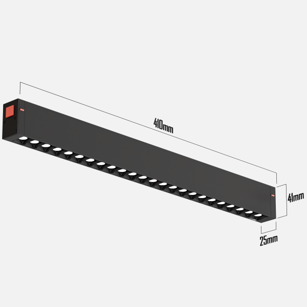 Светильник серии LINER S25 Black mask 20W SMART DIM CRI90 OSRAM ССТ 4000К, Black 400x24x34mm 