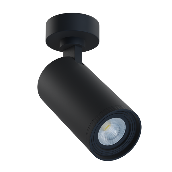 Накладной светодиодный светильник CITY ZOOM 10W 3000K CRI85 Угол света 10°- 60° BLACK Ø60x123mm