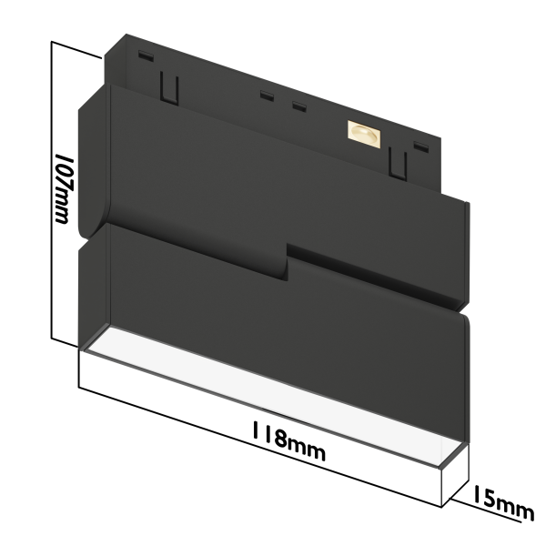 Светильник SPOT BLACK BOOK MAGNETIC S15 48V 6W 110° CRI90 OSRAM 4000K | Черный корпус L118хH100mm
