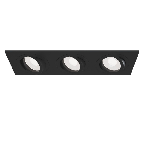 Светильник встраиваемый CITY DL X3 MR16 ALU BLACK | 257х92(75)x25mm
