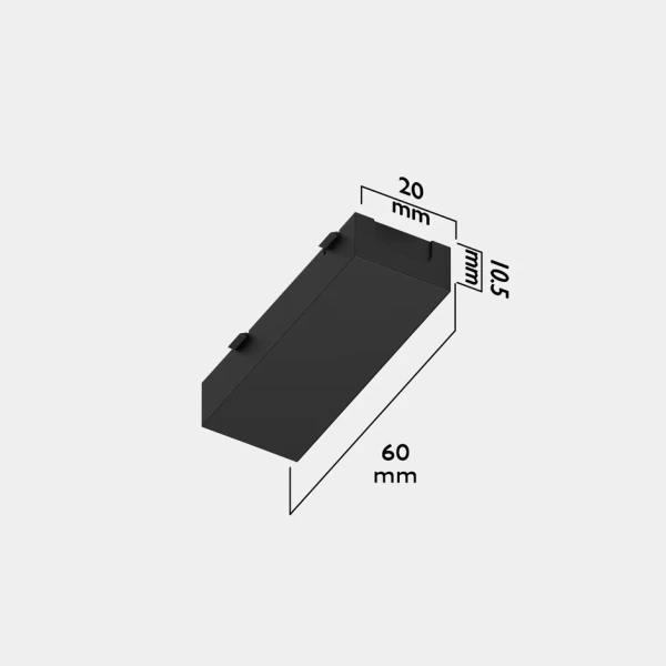 Прямой соединитель для шинопровода S25 2TRA | Black 60х20х10.5mm