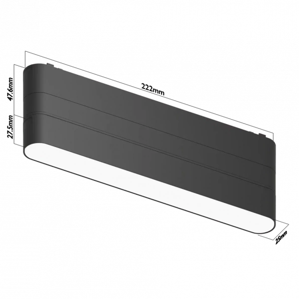 Светильник BLACK BOOK MAGNETIC Н5 48V 12W 120° 4000K OSRAM | White 222х25х75mm