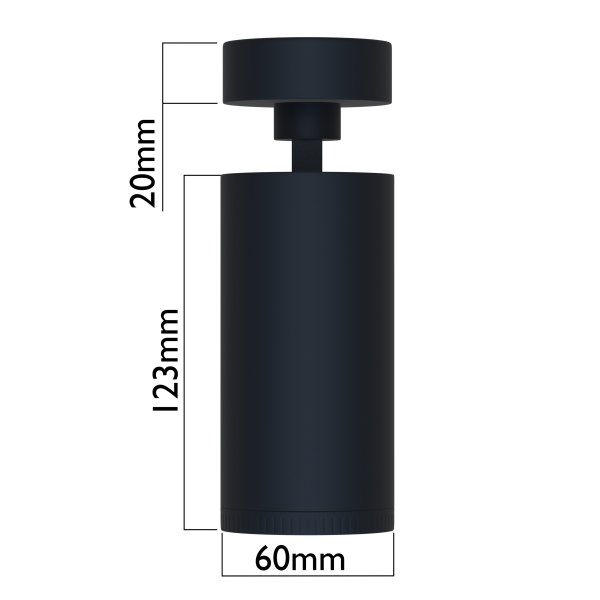 Накладной светодиодный светильник CITY ZOOM 20W 4000K CRI85 Угол света 10°- 60° WHITE Ø60x123mm
