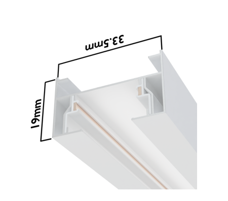Трековая система серии CITY 2TRA | WHITE 1500x34x19mm | 220V
