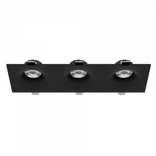 Светильник встраиваемый CITY DLV 3хMR16 GU5.3 BLACK | 286х95 H40mm