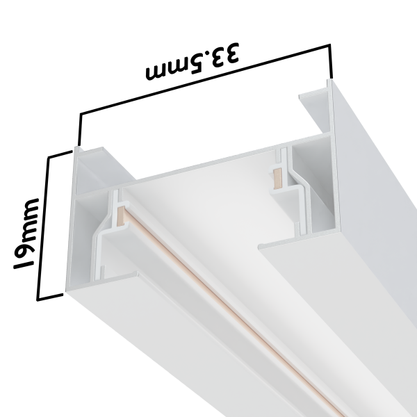 Трековая система серии CITY 2TRA | WHITE 2000x34x19mm | 220V