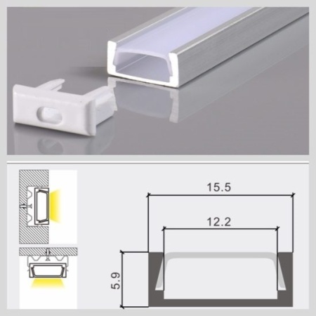 Профиль ML 16*7*2000mm Silver (100pcs)
