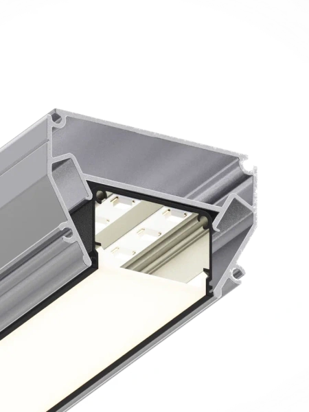 Профиль встраиваемый в натяжные потолки LINER BLACK под светодиодную ленту, 1000x34x19мм