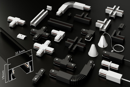 Светильник LINER 40W 100° 3000К CRI85 Черный2TRA однофазный 220V 598x33x34mm